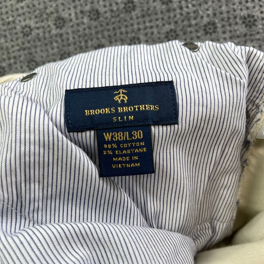 Bundle 2 Brooks Brothers Slim Fit Corduroy Pants Blue Cream Mens 38x30 Stretch